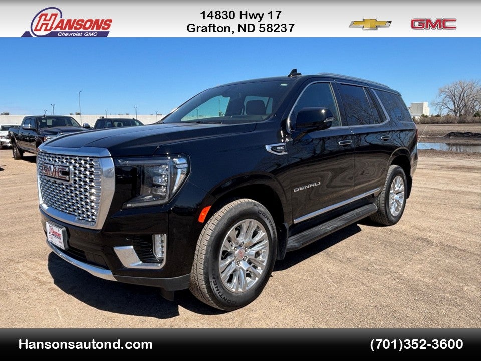 2022 GMC Yukon Denali in Onyx Black — front three-quarter view