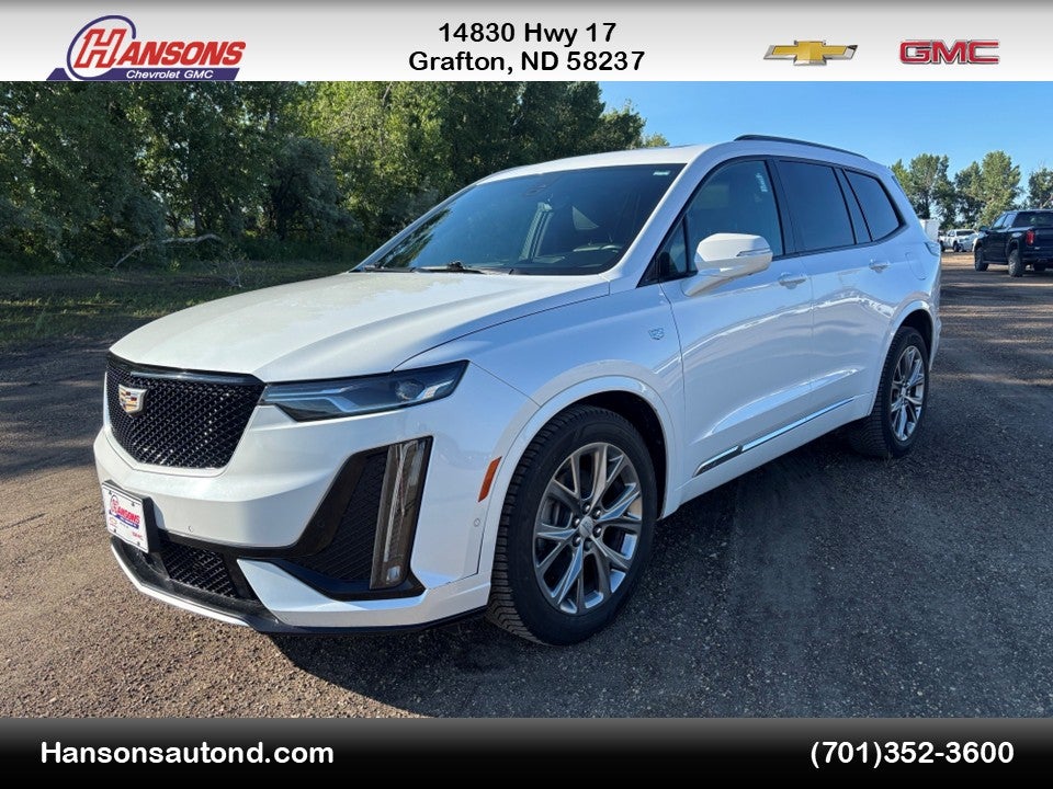 2020 Cadillac XT6 AWD Sport in Crystal White Tricoat — front three-quarter view