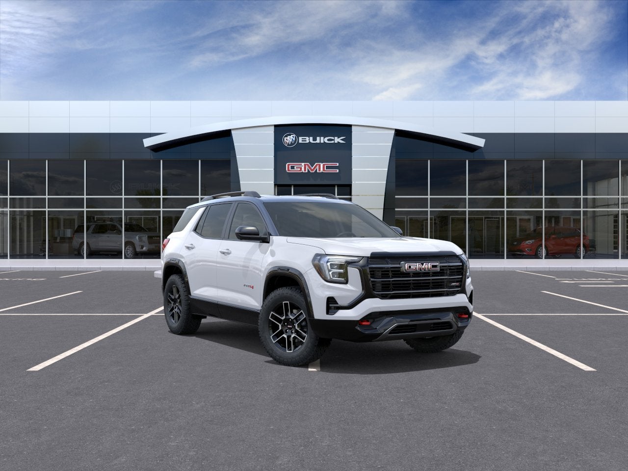 2026 GMC Terrain AT4 in Summit White — front three-quarter view
